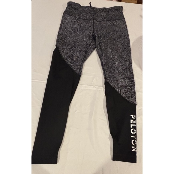 Lululemon x Peloton Speed Wunder Tight Leggings Size 12 Black White - Picture 1 of 4